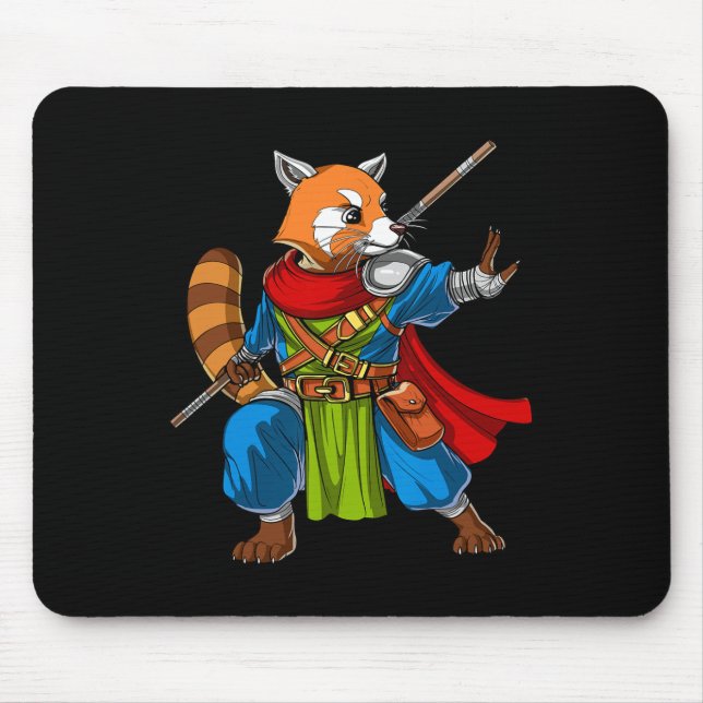 Red Panda Bear Ninja Samurai Warrior Funny Kung fu Musmatta (Framsidan)