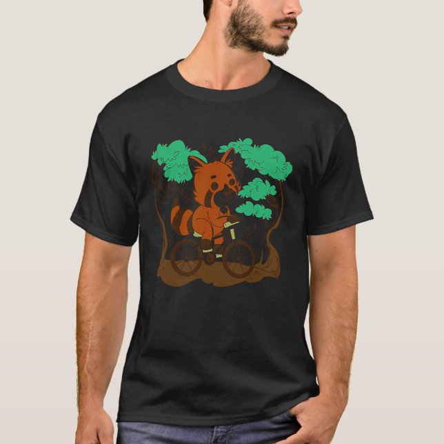 red panda bicycle bike cycling cyclist biking bike t shirt (Framsida)