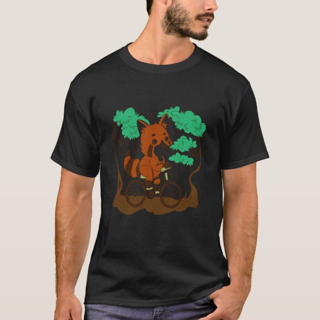 red panda bicycle bike cycling cyclist biking bike t shirt (Framsida)
