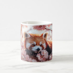 Red Panda Bland Cherry-Blommar Kaffemugg