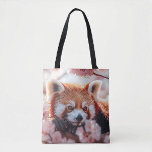Red Panda Bland Cherry-Blommar Tygkasse