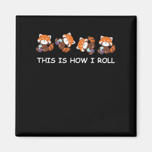 Red Panda Bubble Tea Boba Tea Så här rullar jag Magnet