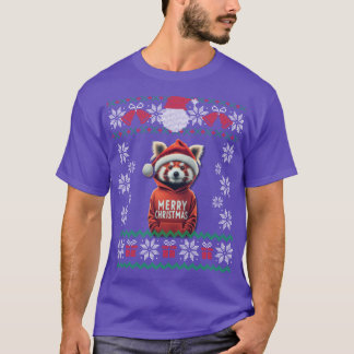 Red Panda Christmas Ugly Design Merry Xmas family T Shirt