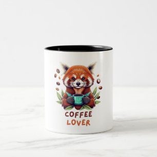 Red Panda Coffee Älskare Två-Tonad Mugg