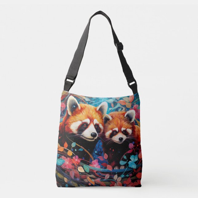 Red Panda Colorful Animal Enchanting Axelväska (Framsida)