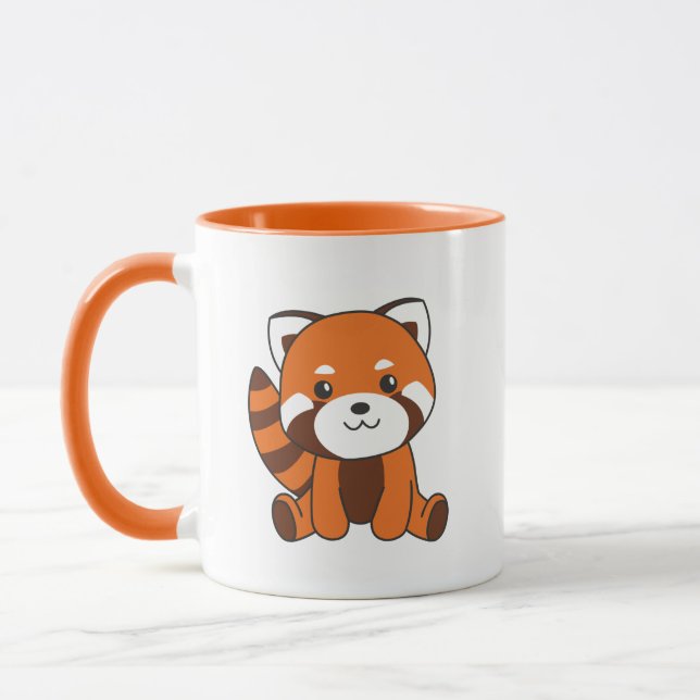 Red Panda Cute Animals För barn Kawaii Mugg (Vänster)