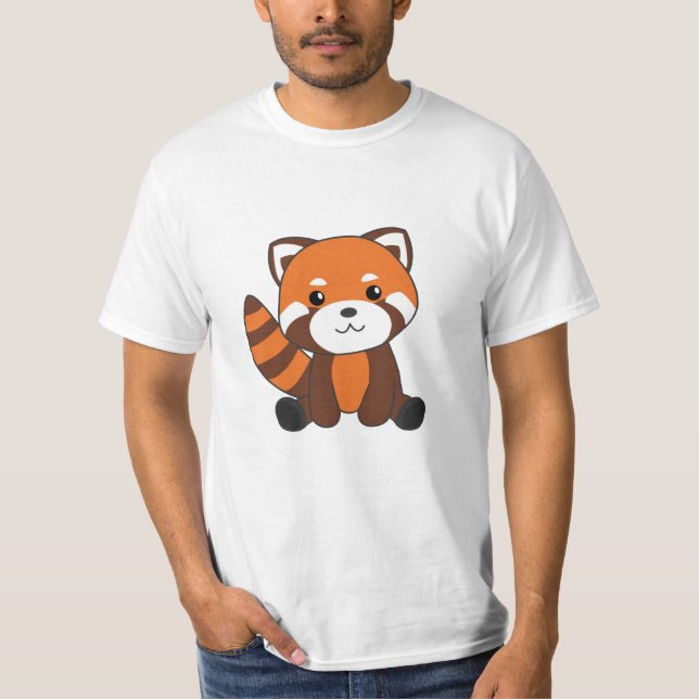 Red Panda Cute Animals För barn Kawaii T Shirt (Framsida)