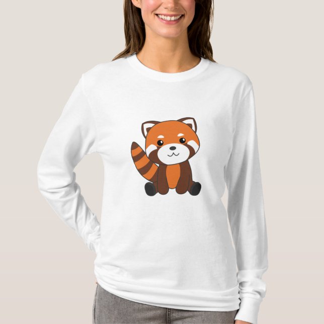 Red Panda Cute Animals För barn Kawaii T Shirt (Framsida)
