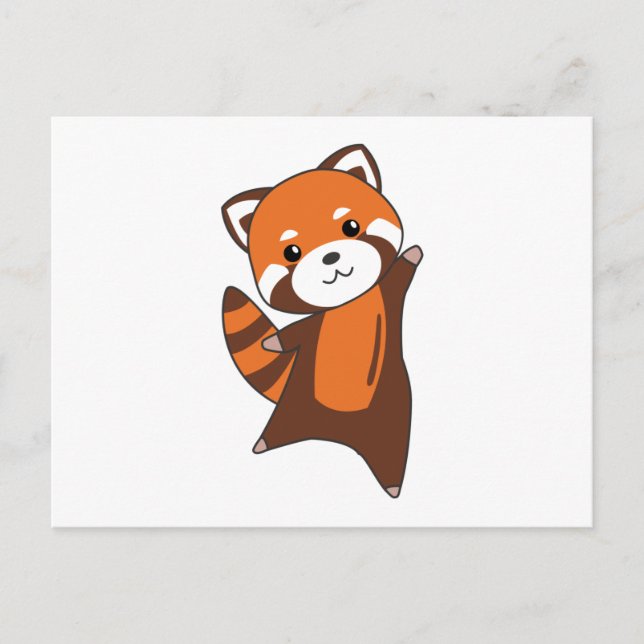 Red Panda Cute Animals För barn Kawaii Vykort (Framsida)