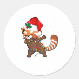 Red Panda Dabbing Julafton jul Runt Klistermärke
