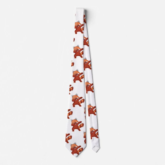 Red Panda Dabbing Neck Tie Slips (Framsida)