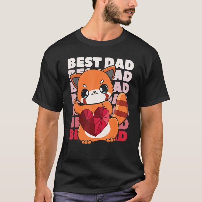 Red Panda Dad Parent Best Papa Bear Fathers Day An T Shirt (Framsida)