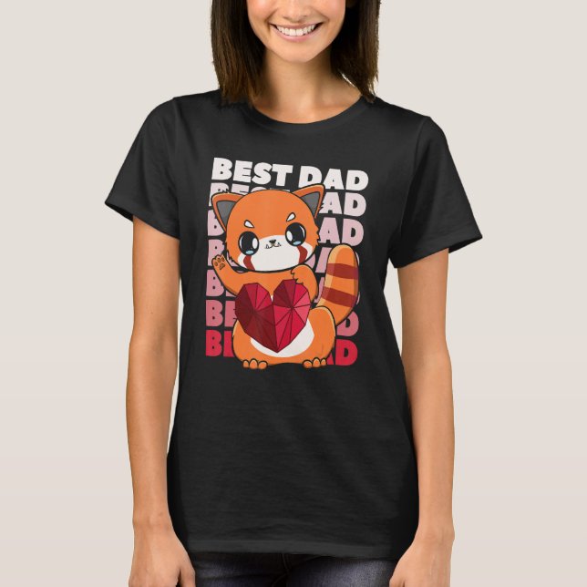 Red Panda Dad Parent Best Papa Bear Fathers Day An T Shirt (Framsida)