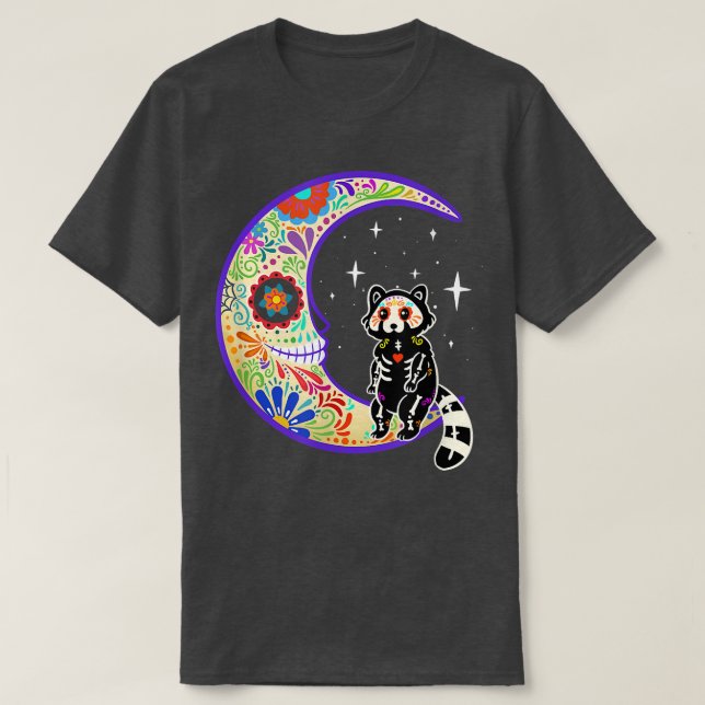 Red panda Dia de Los Muertos Skeleton T Shirt (Design framsida)
