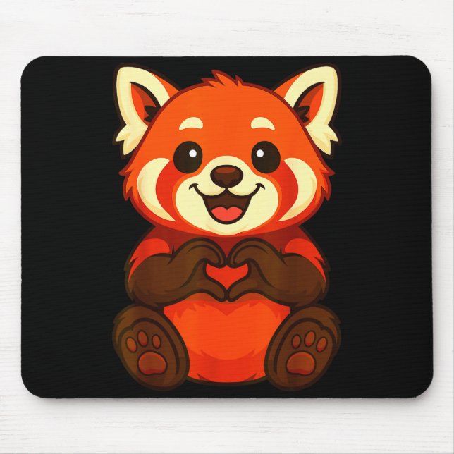 Red Panda Doing Heart With Hands Valentines Day  Musmatta (Framsidan)