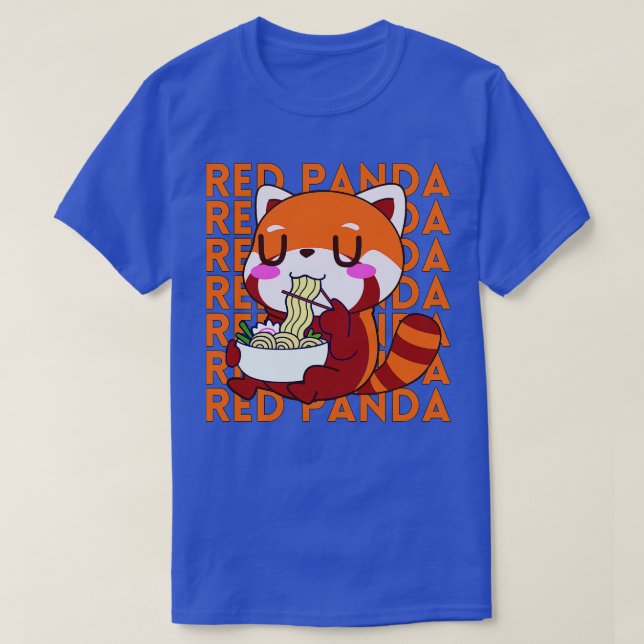 Red Panda Eating Ramen 2 T Shirt (Design framsida)