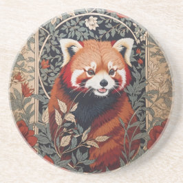 Red Panda Elegant William Morris Inspired Blommigt Underlägg