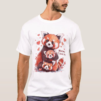 Red Panda Family: Mamma, I Kärlek You T-Shirt