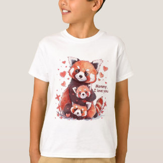 Red Panda Family: Mamma, I Kärlek You T-Shirt