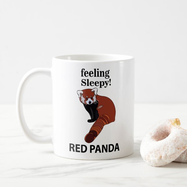 Red Panda Feeling Sömnig Funny Red Panda Kaffemugg (Med munk)