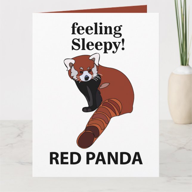 Red Panda Feeling Sömnig Funny Red Panda Kort (Framsida)