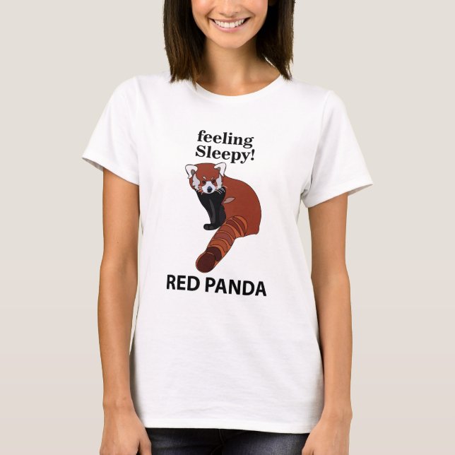 Red Panda Feeling Sömnig Funny Red Panda T Shirt (Framsida)