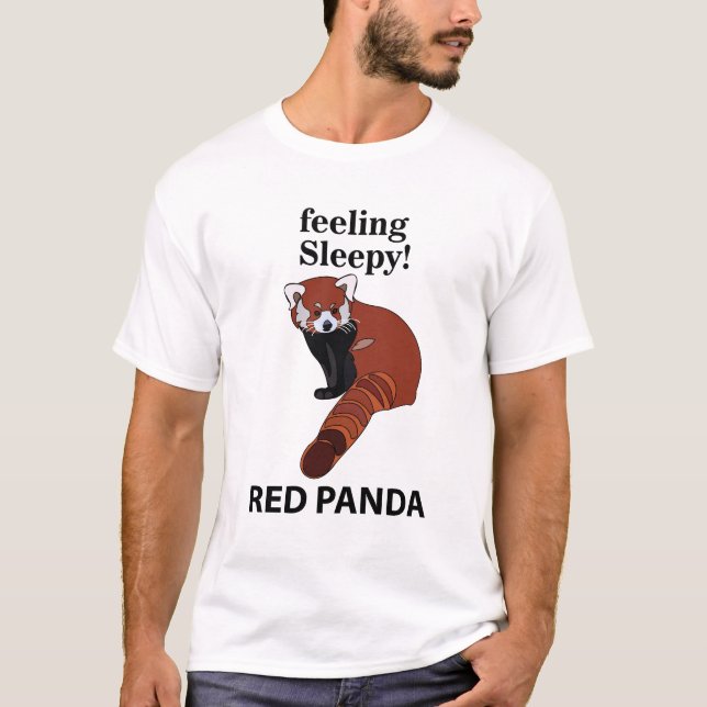 Red Panda Feeling Sömnig Funny Red Panda T Shirt (Framsida)