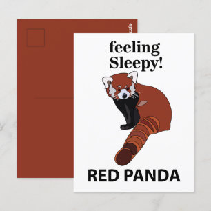 Red Panda Feeling Sömnig Funny Red Panda Vykort