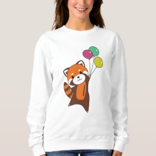 Red Panda fllies Balloons Cute Animals För barn T Shirt