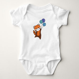 Red Panda fllies Balloons Cute Animals För barn T Shirt