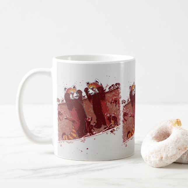 Red Panda Fury Kaffemugg (Med munk)