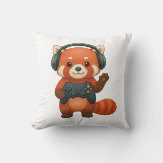 Red Panda Gamer, spelkontroll och hörlurar Kudde