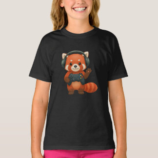 Red Panda Gamer, spelkontroll och hörlurar T Shirt