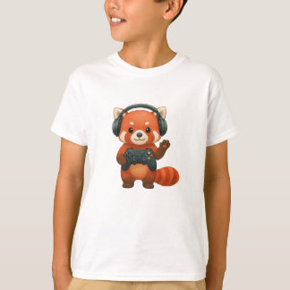 Red Panda Gamer, spelkontroll och hörlurar T Shirt