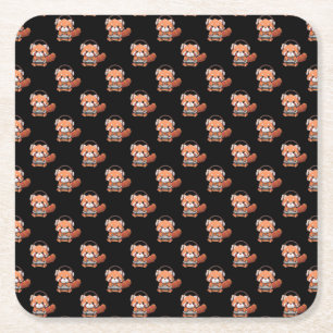 Red Panda Gamer Underlägg Papper Kvadrat