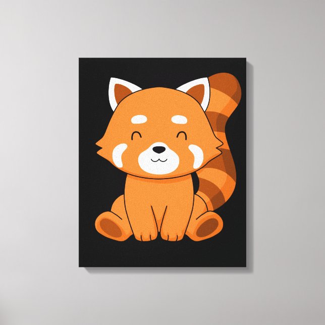 Red Panda Gift Kids Women Kawaii Red Panda Canvastryck (Framsida)