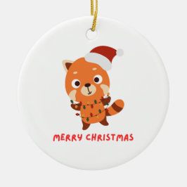 Red panda God jul Julgransprydnad Keramik