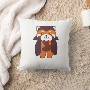 Red Panda Halloween Cute Djävulen Vampire Costume Kudde