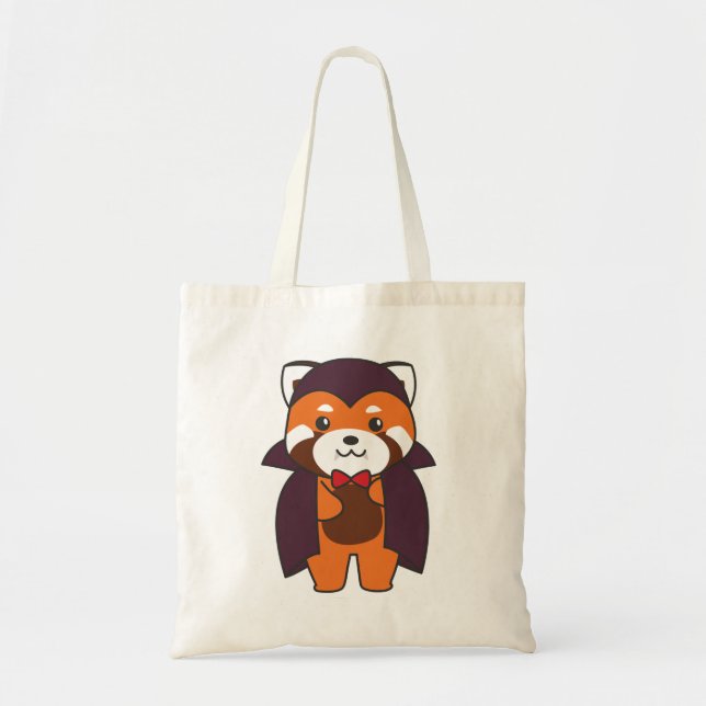 Red Panda Halloween Cute Djävulen Vampire Costume  Tygkasse (Framsidan)