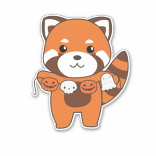 Red Panda Happy halloween Pumpkin Costume Klistermärken