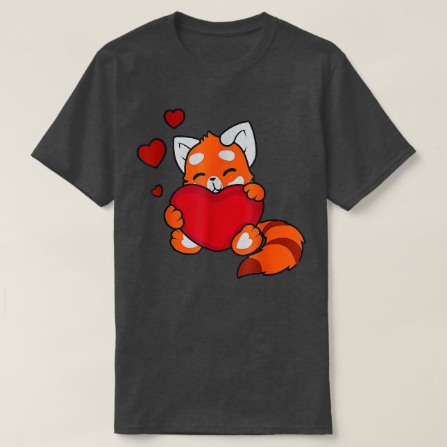 Red Panda Heart T Shirt (Design framsida)