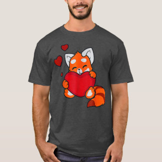 Red Panda Heart T Shirt
