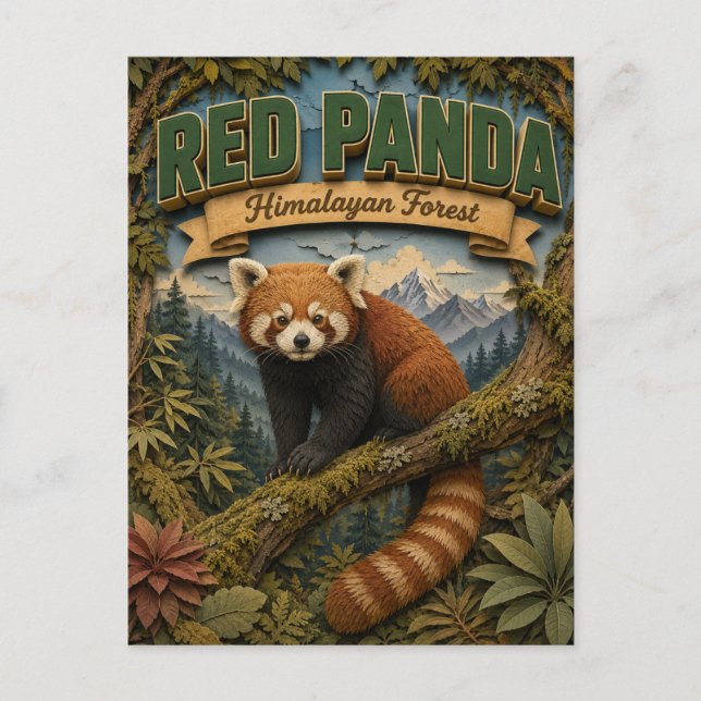 Red Panda Himalayan Forest POPCUT Vykort (Framsida)