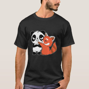 Red Panda Hugs Panda Bear Toppen Cute Panda Bears T Shirt