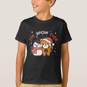 Red Panda I är Snö Cute Snögubbe Snö Pun T Shirt