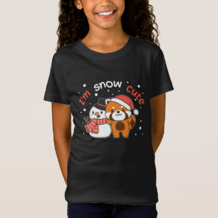 Red Panda I är Snö Cute Snögubbe Snö Pun T Shirt