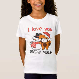 Red Panda I Kärlek You Snö Much Snö Pun T Shirt