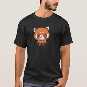 Red Panda in Pocket Red Panda Bear Pocket T Shirt