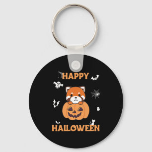 Red Panda in Pumpkin Cute Pandas Happy halloween Nyckelring