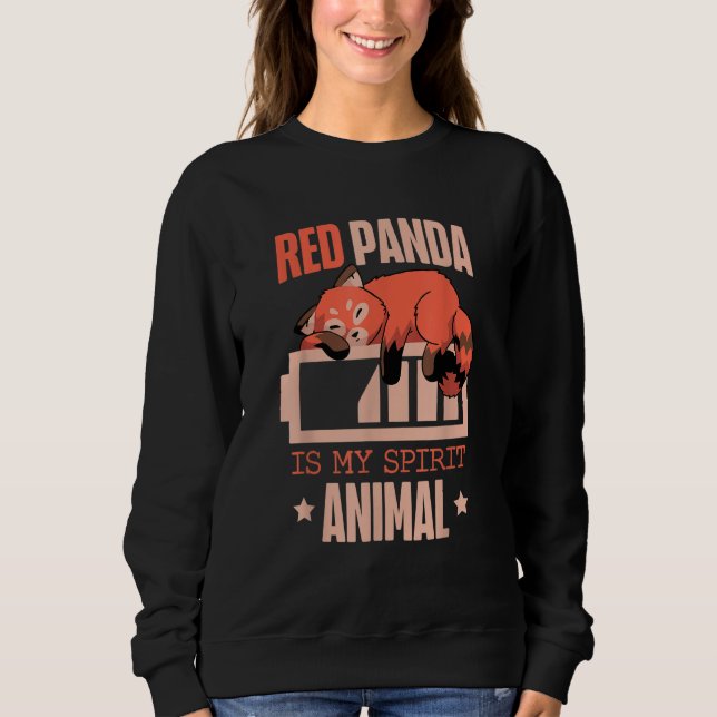 Red Panda Is My Spirit Animal Zookeeper Zoogoer Wi T Shirt (Framsida)